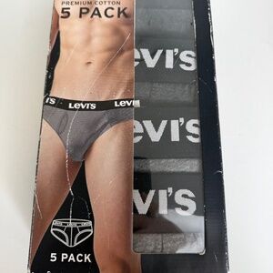 Levis Low Rise Brief Men 5-Pack Premium Cotton Comfort Waistband Tag-Free Size L